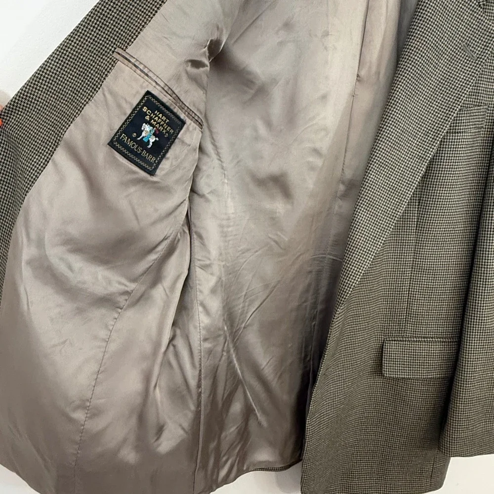 Vintage Hart Schaffner Marx Gun Club Check Wool 39R Blazer Sport Coat Academic
